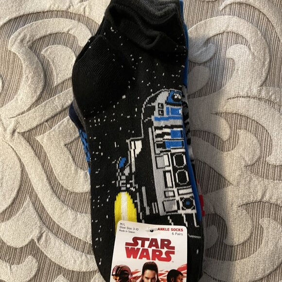 Star Wars Other - Star Wars Men's Multi-Color 6-Pairs Causal Ankle Socks 6-Pack Shoe Size 3-10